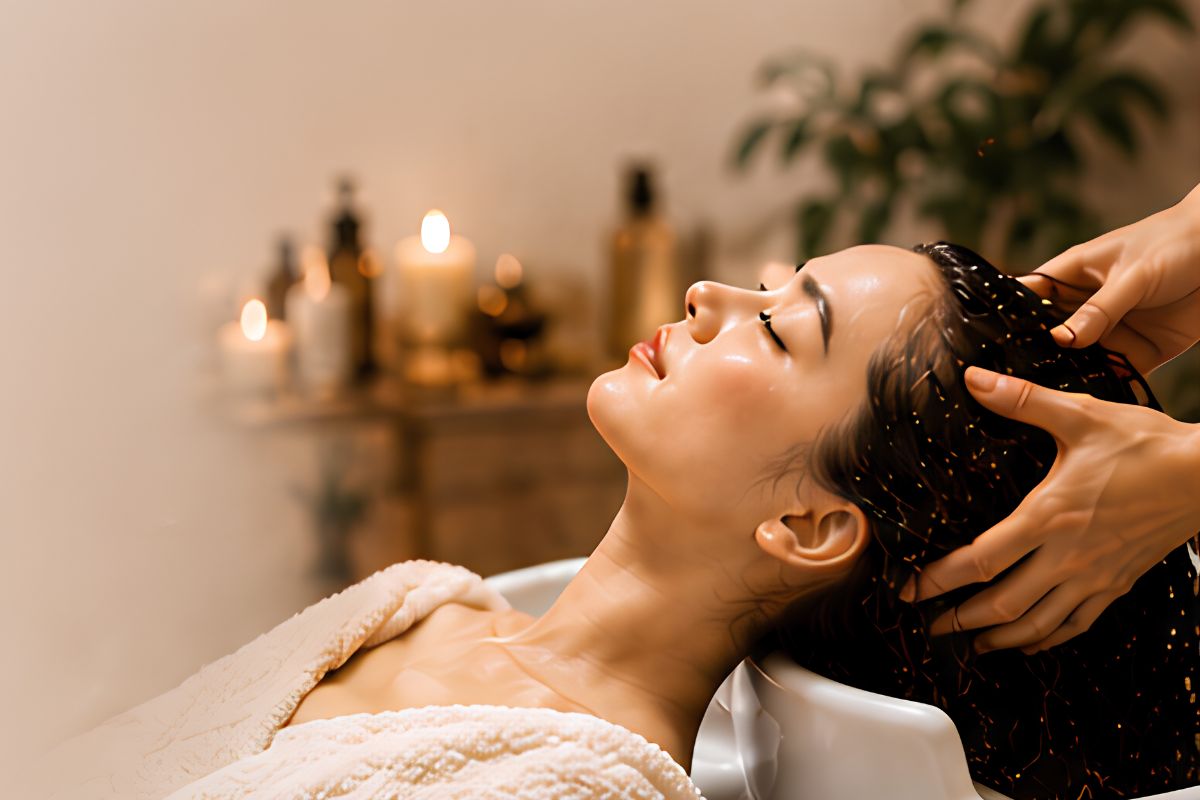 Luxurious head spa scalp treatment and sensory relaxation experience at Luxe Retreat Croydon
